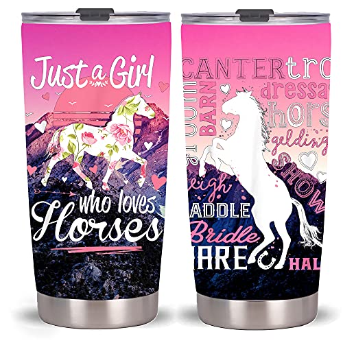 Qdkva 20Oz Horse Tumbler -Stainless Steel Travel Mug With Lid And Straw (Horse Tumbler) #TOP29