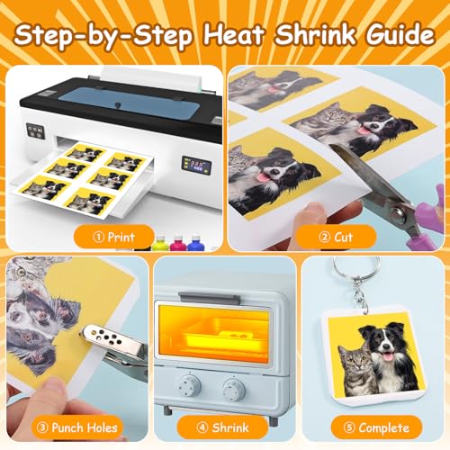 Image of Auihiay 24PCS Printable Shrink Sheets Dink Paper, Shrink Art, Shrink Plastic Sheets for Kids, Shrink Film for Keychains, DIY Crafts Projects and Easter Ornaments, Fathers Day (8.5 x 11 inch)