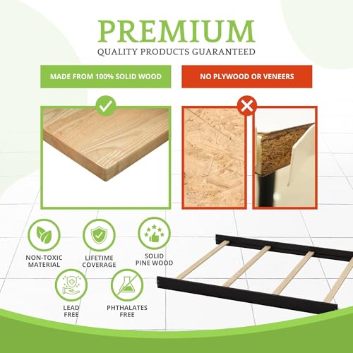 Image of Full-Size Conversion Kit Bed Rails for Oxford, Soho, Ozlo & Avalon Baby Convertible Cribs - Solid Wood - Toddler and Adult Rail for Full-Size Bed - Nursery and Baby Furniture (Espresso, Hook-On Kit)