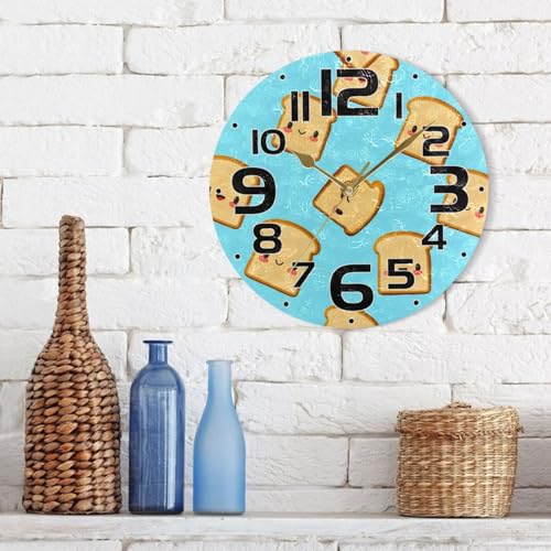 Reloj de pared redondo silencioso de 10 pulgadas miniatura 7