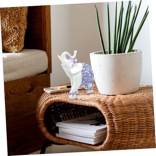 Statues d'éléphants objets déco et figurines animaux bleu pour la maison - 3
