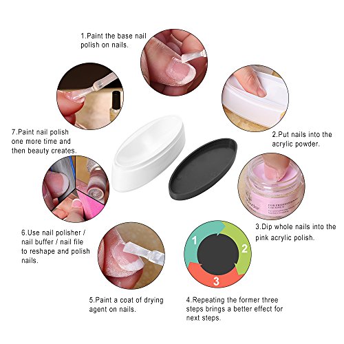 French Nail Dip Container Dipping Powder Tray French Nail Smile Line Molding Mould Finger Guide #TOP3