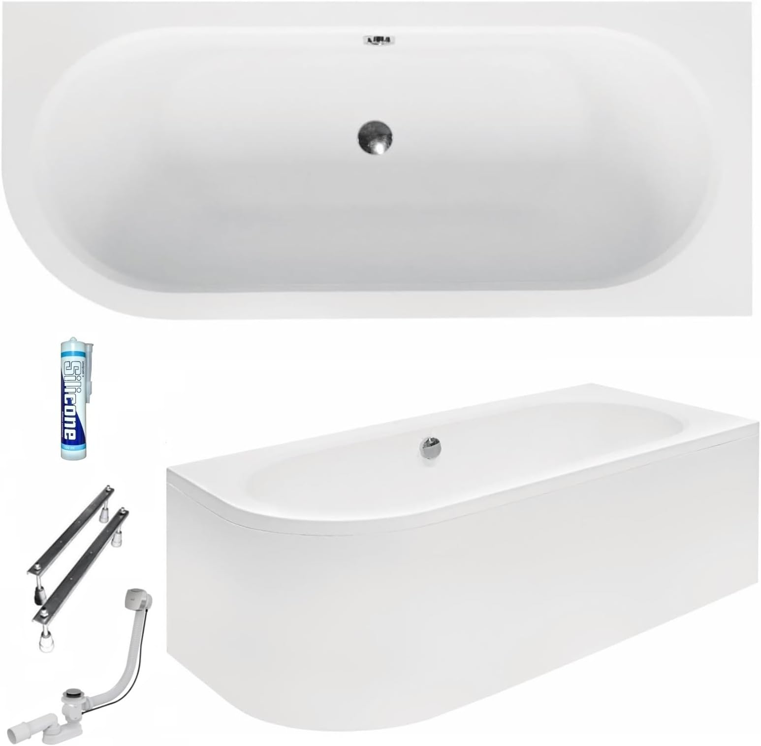 Badewanne Eckbadewanne 170 X 100 Cm Schürze Acryl Ablauf Cersant Stz