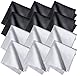 Arvoni 14Pcs Brillenputztücher Mikrofasertücher, 15x15cm Microfasertücher, Brillenputztuch Groß Grau und Schwarz, Mikrofasertuch Brille für Brillenreinigung, Display, Kamera