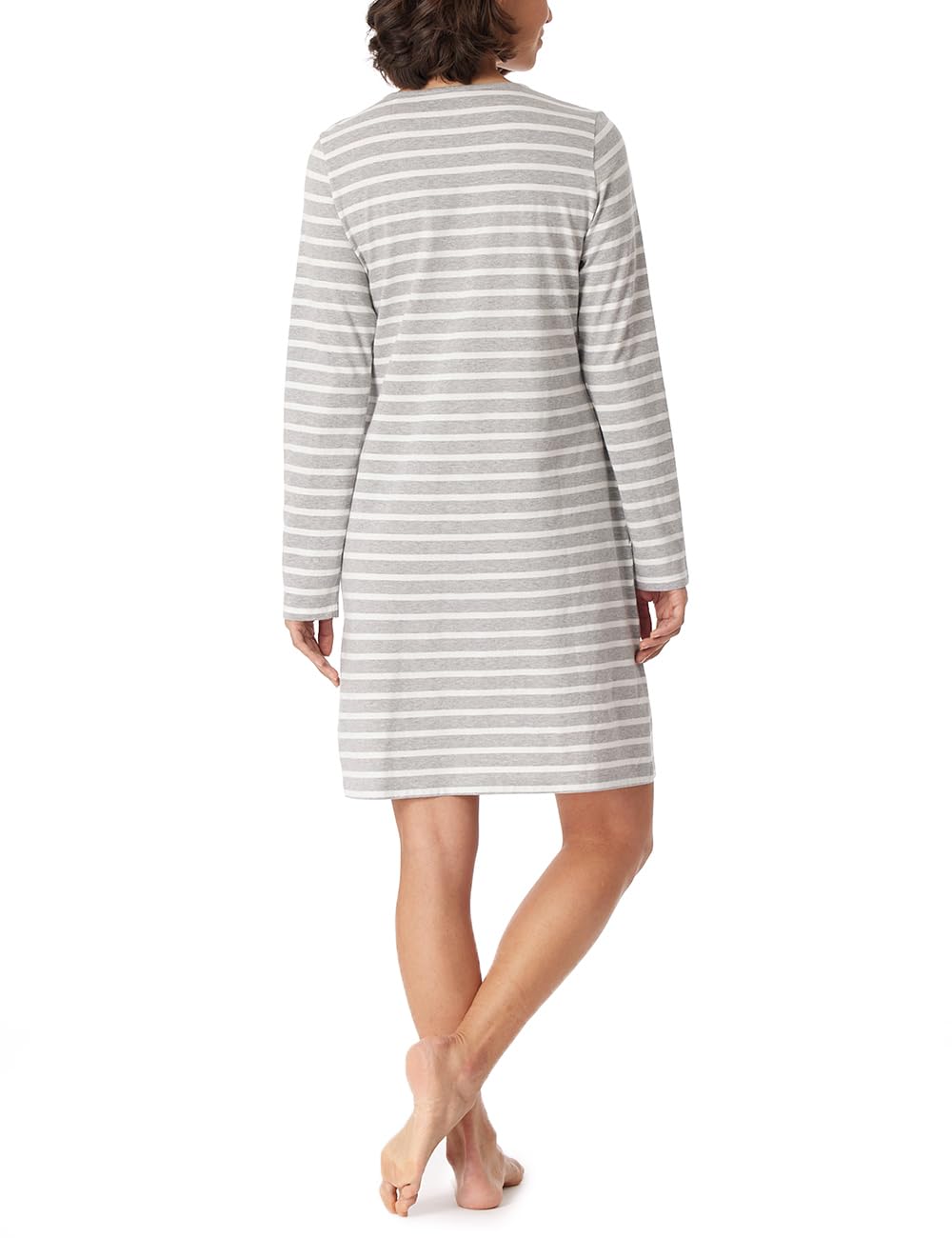 Schiesser Koszula nocna Kobiety Koszula nocna z długim rękawem 100% bawełna Sleepshirt Bigshirt z kieszeniami - Nightwear