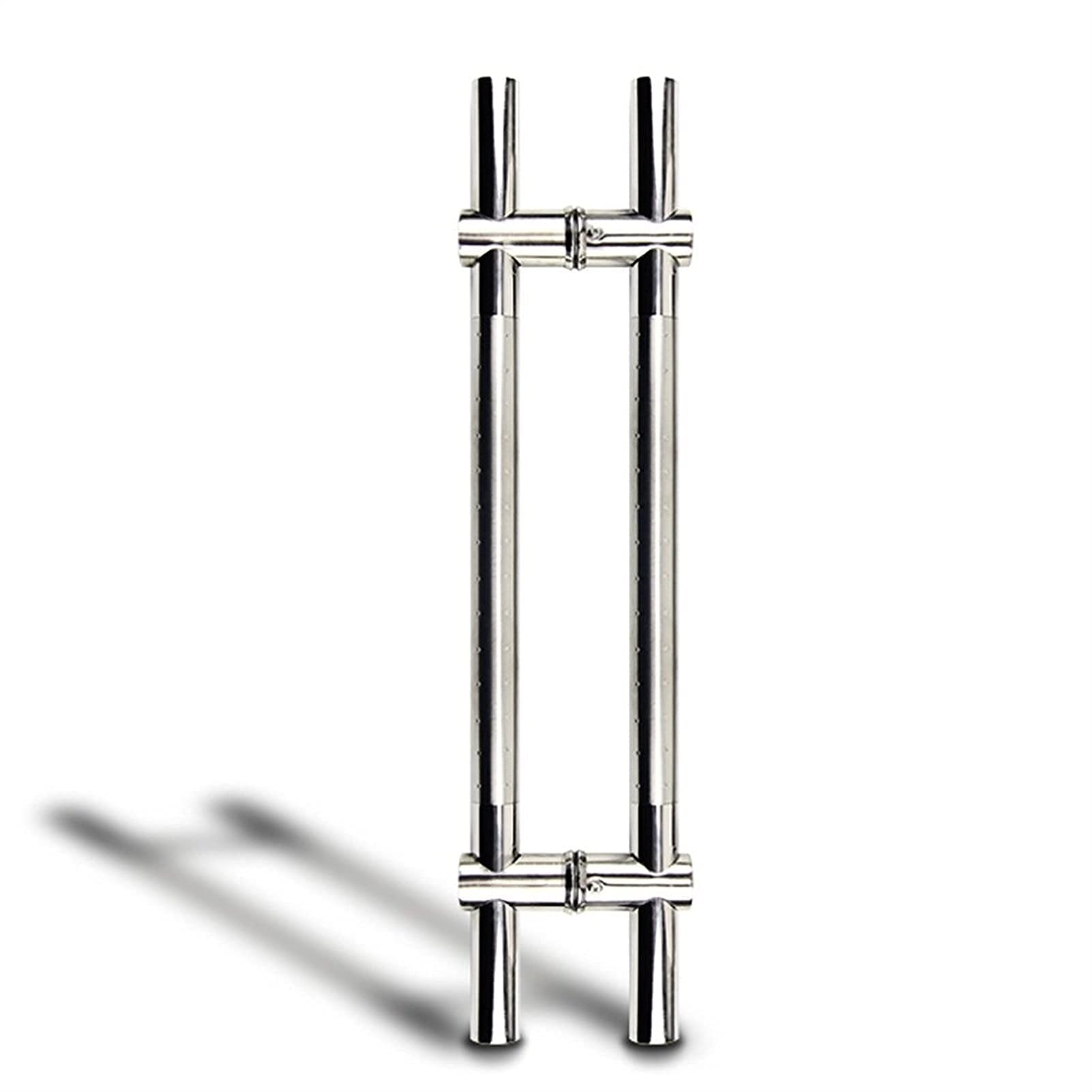 Poignée de porte en acier inoxydable en H double face au design argenté élégant