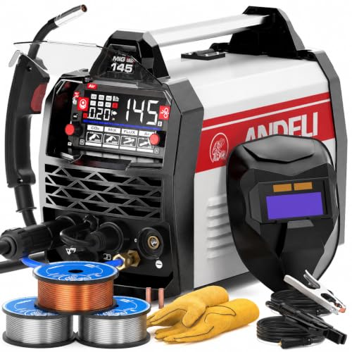 Image of ANDELI Aluminum MIG Welder145A, 4-in-1,110V /220V | Pulse Gas MIG /Lift TIG /Stick, Synergic Control, Large Display, Beginner-Friendly, Portable Welding Kit for DIY Metalworking