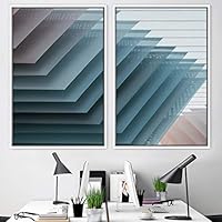 2 Piece Framed Canvas Wall Art Solid Structures Canvas Prints Home Artwork Decoration for Living Room,Bedroom - 16