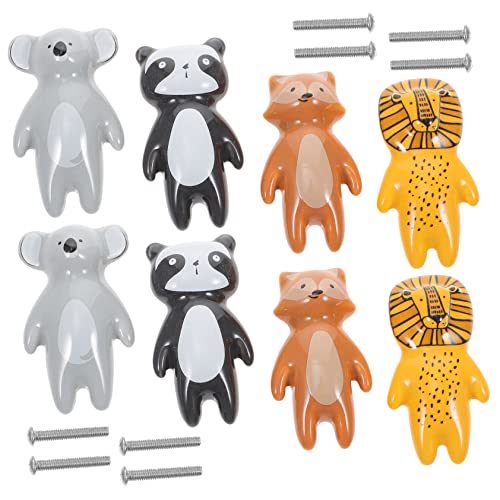 NULYLU Animal Drawer Knobs 8pcs Ceramic Cabinet Handles Perfect for Boys and Girls' Room Decor