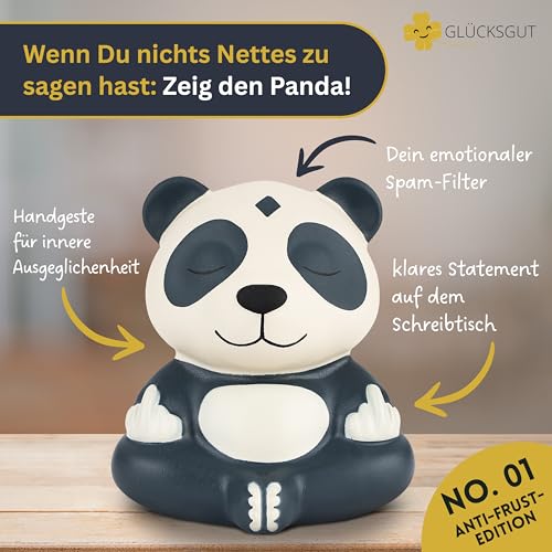 GLÜCKSGUT® Kain BOKK Panda | Knautsch-Buddha | Lustiges Anti-Stress Geschenk für Büro Kollegen Abschied Studenten Schule