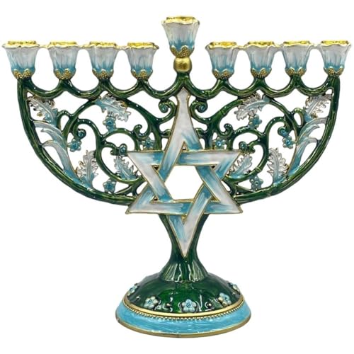 Menorah Hanoucca bougeoir rétro à 9 branches pour la fête juive - 2