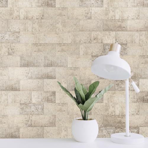 Image of Art3d 102-Pack Peel and Stick Backsplash, Stick on Subway Tile, Stone Beige