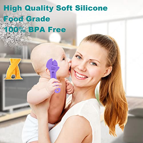 Image of Baby Teething Toys, Silicone Baby Teether Chew Toys, BPA Free, Suitable for Infants Over 3 Months, Infant Molar Teether Toys, Soothe Babies Sore Gums Freezable