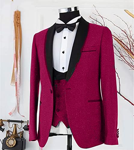 Ulnomio Men's Brilliant Silk Suit Blazer One Button Shawl Lapel Tuxedo Jacket for Wedding Homecoming2