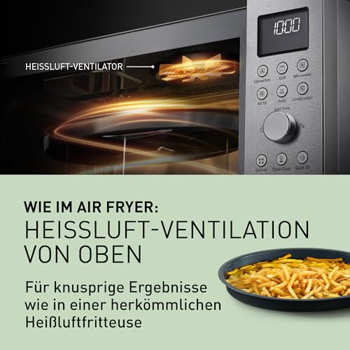 Panasonic NN-CD58RSEPG Kombi-Mikrowelle 27L mit Air Fryer, Edelstahl