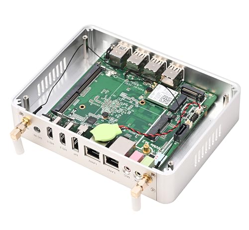 Image of KINGDEL Fanless Mini Desktop Computer with 12th Gen. CPU N100(4C /4T, up to 3.4Ghz), 8GB DDR4 RAM+512GB NVMe SSD, 2xHD+DP, 2xNICs, 4K:4096x2160, WiFi+BT, Silent Working