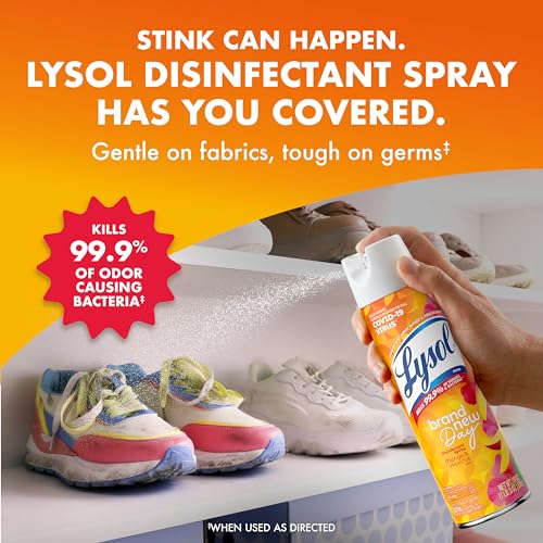 Lysol Disinfectant Spray, for Cleaning and Deodorizing, Lavender & Cotton Blossom + Mango & Hibiscus (Pack of 4) - image 6