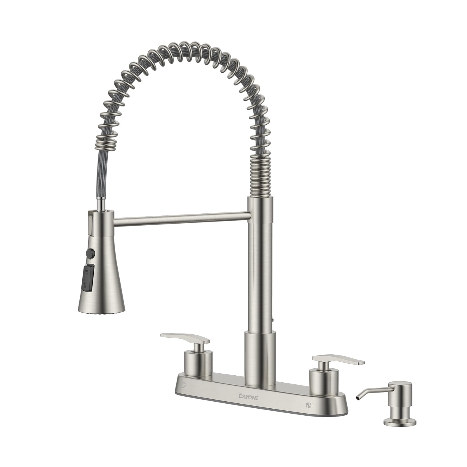 Robinet de cuisine en acier inoxydable au design nickel brossé raffiné