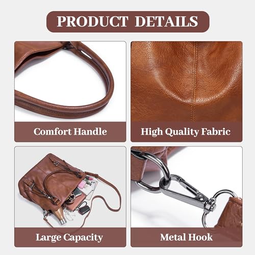 Tote Bag for Women Fashion Hobo Bags Large Faux Leather Purse and Handbags Crossbody Shoulder Bag and Wallet Set3