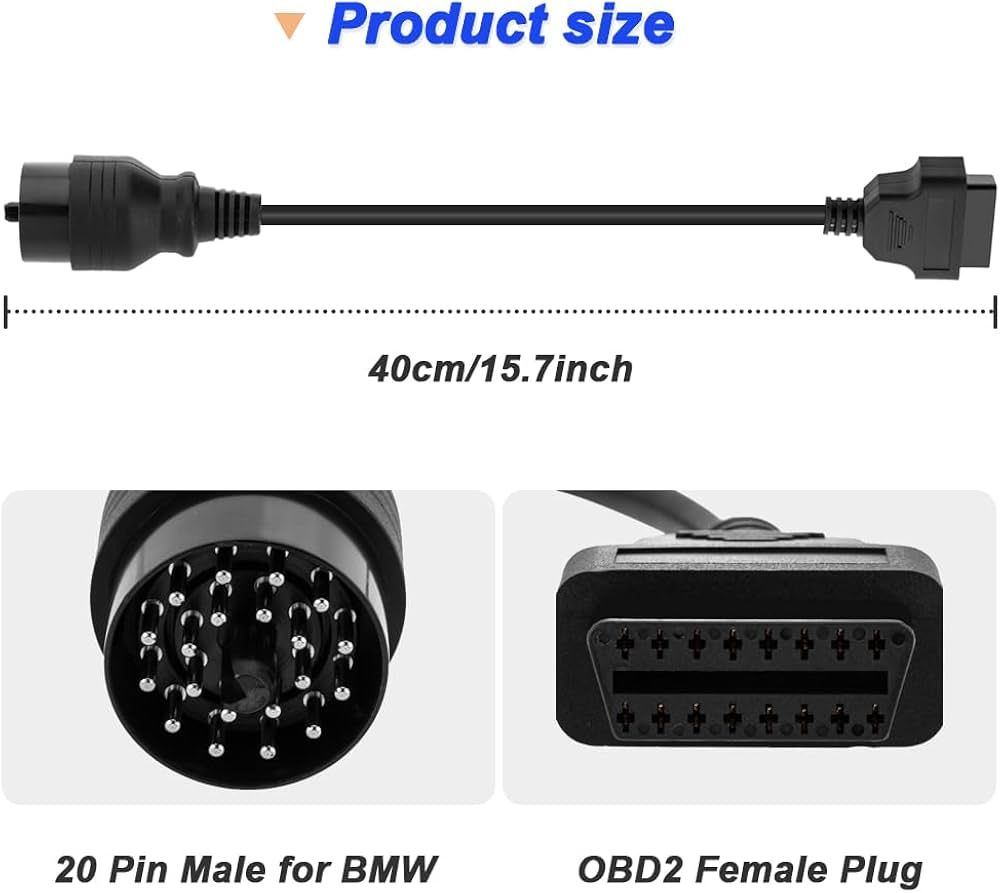Amazon.co.jp: Xiatiaosann OBD 20ピン - OBD2 16ピンケーブル for BMW