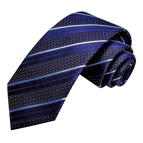 Image of Hi-Tie Silk Ties for Men Plaid Paisley Striped Necktie Pocket Square Cufflinks Set Formal Business