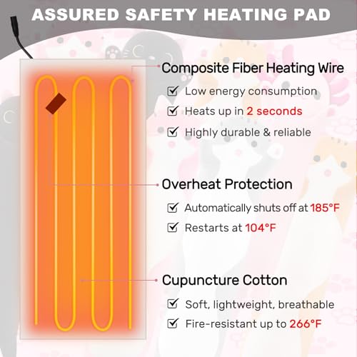Image of Cat Heating Pad for Period Cramps Menstrual Pain Relief, Portable Electric Heat Pads USB Powered, Cute Stuff Cats Stuffed Animals Funny Gifts for Women Teen Girls Cat Lovers Birthday Easter Christmas
