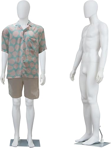 Kinsunny Exhibición de forma de vestido de maniquí masculino, maniquí desmontable ajustable de 74 pulgadas, soporte de torso de maniquí de cuerpo