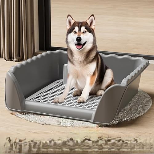 犬 トイレ ペットトイレ トレー 囲い付き おしっこ飛散防止 半密閉型 犬用トイレ トイレトレーニング 簡単お手入れ 丸洗いできる 広々とした大型犬用トイレ しつけに適 おしゃれなデザイントイレ ワイド設計で大型犬を問わず小型犬にも対応