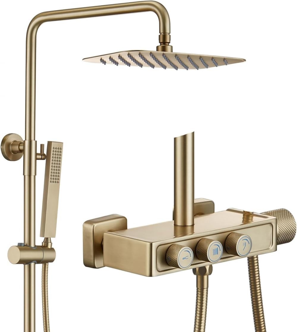 Ensemble de douche pour baignoire avec ciel de pluie rond relaxant