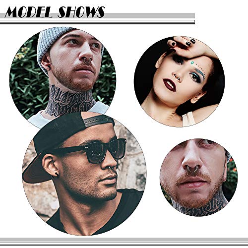 Jstyle 18Pcs 14G-4G Acrylic Pincher Tapers Septum Ring C Shape Buffalo Stretcher Expander with Black O-Rings for Stretching Pierced Nose Ear Cartilage2