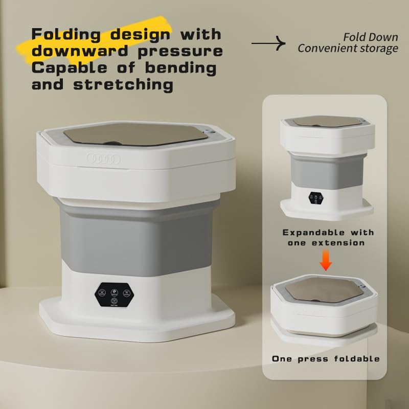 Miniatura 3 de Lavadora portátil, lavadora y secadora portátil, pequeña lavandería plegable para viajes, mini lavadora plegable de gran capacidad para