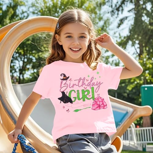 Image of Birthday Girl Shirt Kids Magical Castle Tshirt Birthday Princess T-Shirt Toddler Girls Party Gifts Tee Family Vacation Tops C-Pink