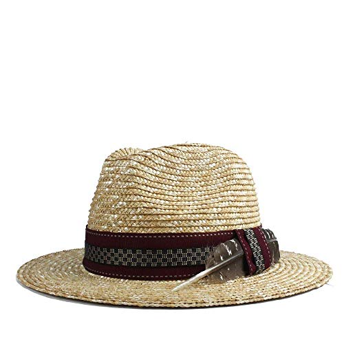 Hut Fisherman Hat. Habe Tag Zubehör Wide Brim Sonnenhut Stroh-Sommer-Frauen-Männer Sun Atmosphäre Feder Strohhut Strohhut breite Seite Panama-Hut Strand-Jazz-Hut Cover