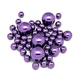 75 Jumbo Pearls Decorative Vase Filler Assorted Sizes for Wedding Centerpiece (DARK PURPLE)