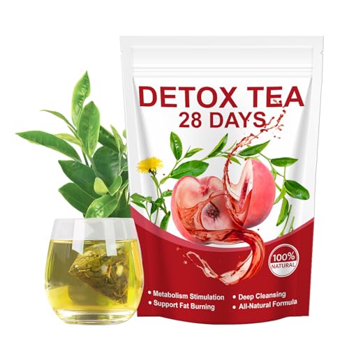 28 Días Detox Tea Adelgazante, Infusión Drenante y Adelgazante, Quema Grasas, Alivia La Hinchazón y Reduce El Peso - Té Verde, Té Oolong, Rosa, Hoja de Loto, Ingredientes Naturales