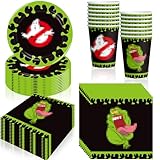 80 Pcs Ghost Halloween Party Supplies 20 Plates 20 Napkin 40 Cups for Girls Boys Ghost Halloween Party Decorations Disposable Dinner Dessert Cake Tableware