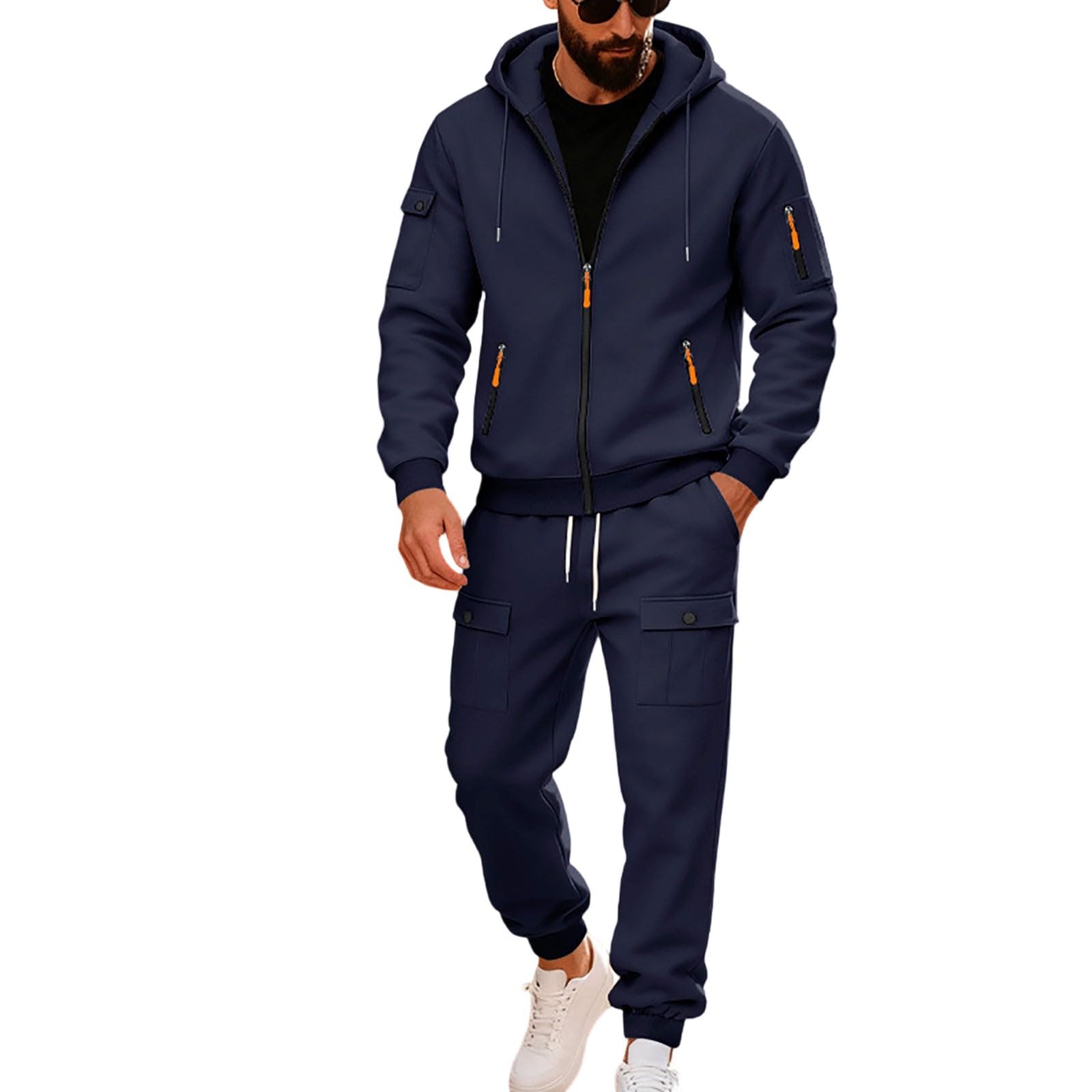 Trainingsanzug Herren Langarm Men Anzug Fußball Sportset Running Streetwear