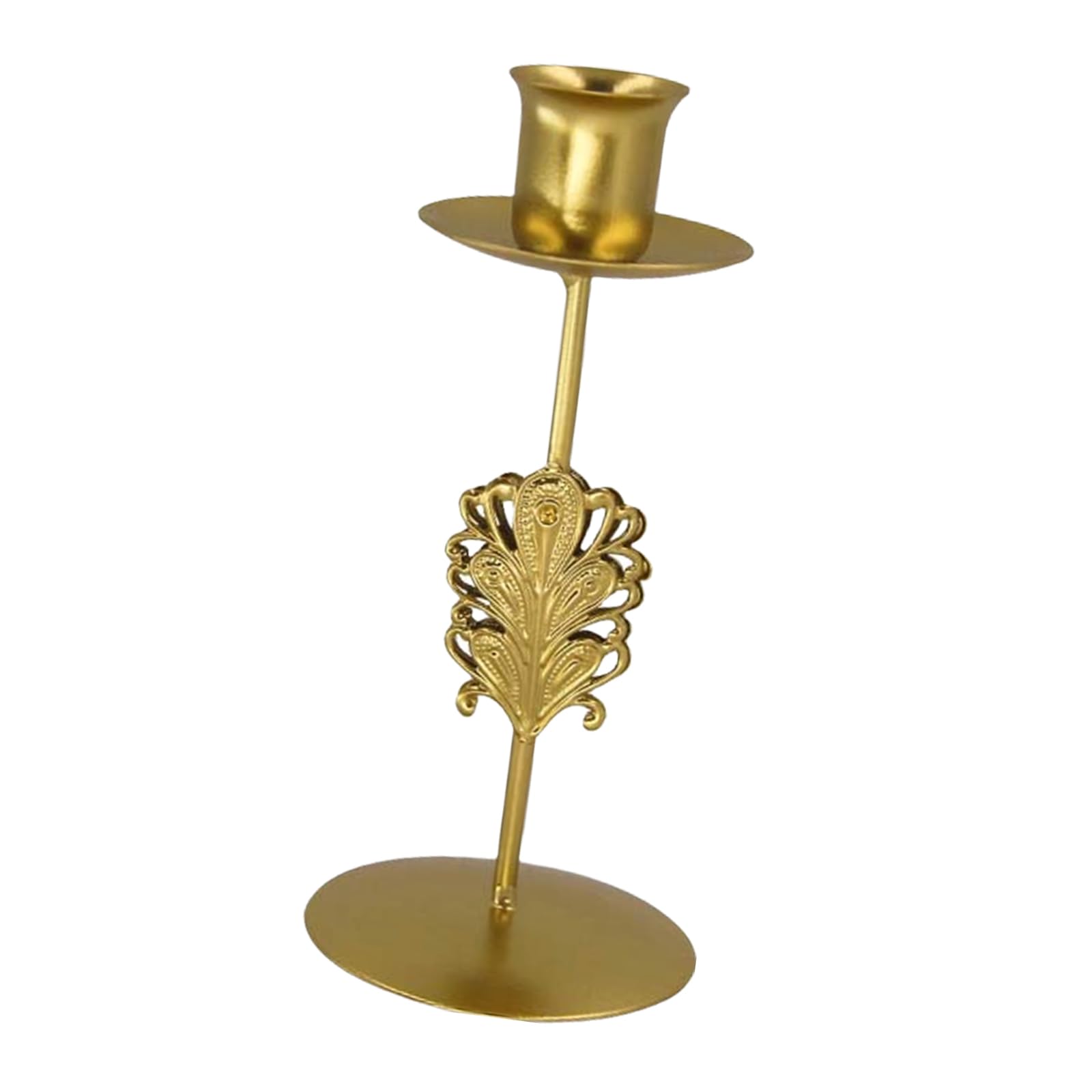 Buxuaaaa Golden Iron Taper Holder for Elegant Dining Room and Weddings Centerpieces Metal Shape Candlestick Stand Iron Holder