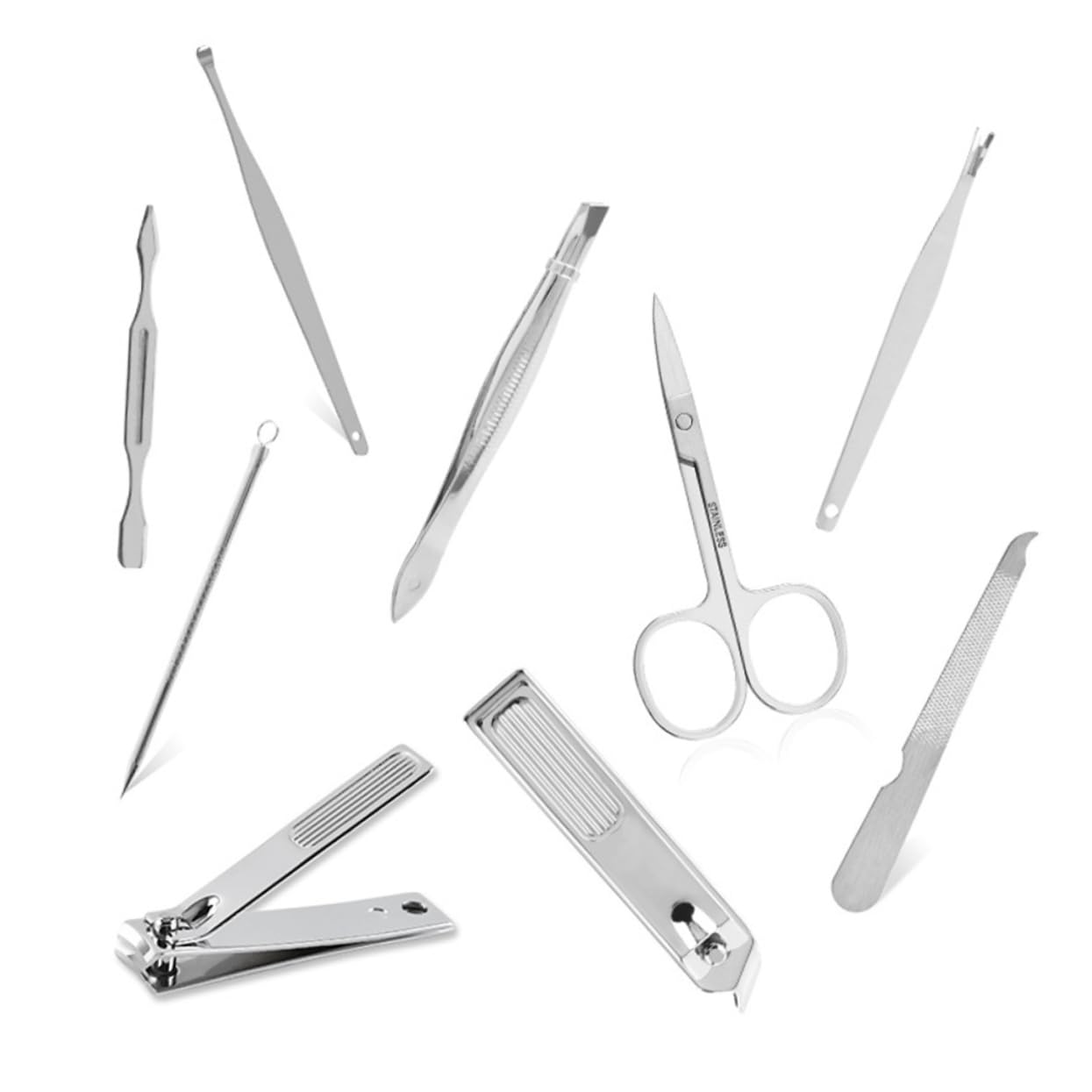 Beaupretty 27 Pièces 1 Costume Tondeuse Professionnelle Coupe Ongle Kit Manucure Exfoliant Voyage Ensemble De 9 Pièces
