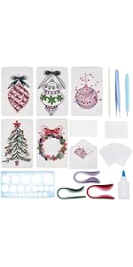 WEBEEDY 20 sets paper quilling set DIY ocean greeting card making building kits with paper quilling strips, accessories DIY handmade handicraft home room wall decoration creative gift