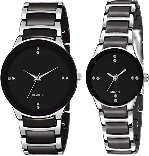 Lunsumio Unisex Metal Stainless Steel Band Round Shape Buckle Clasp Casual wear Analogue Couple Watch Pack of 2 (H-S-1084_Silver) (B0CKBTGGZK) Amazon Price History, Amazon Price Tracker
