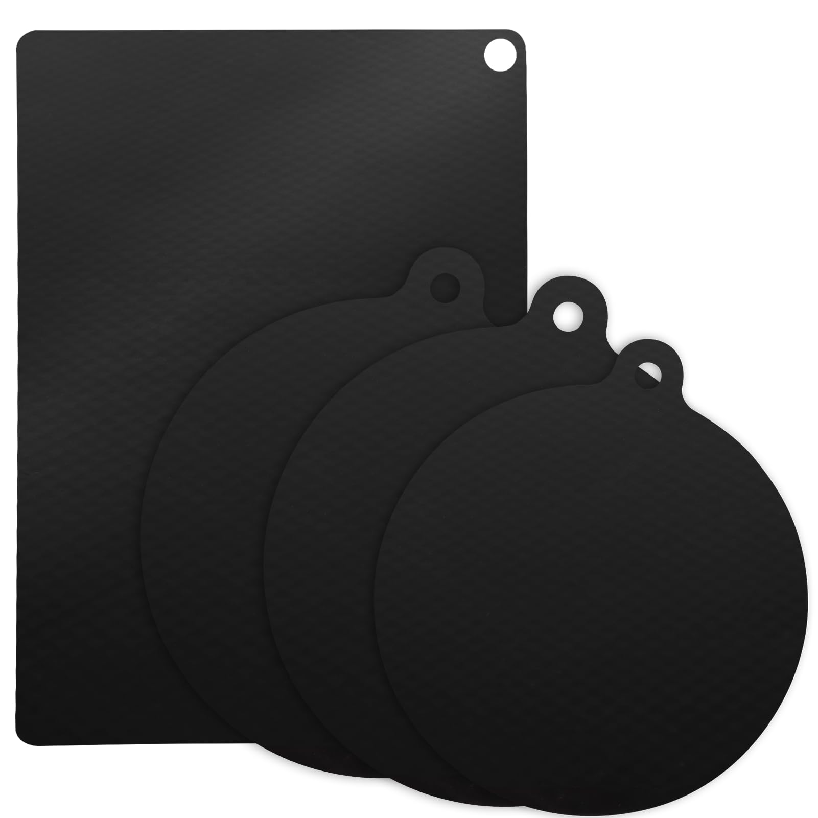 4 Pieces Induction Protector, 22 cm/24.5 cm/25 x 35 cm Induction Plate Protector Mat, Resistant to 260 °C, Non-Slip and Antigraphic, Measures 22/24/35 x 25 cm, Easy to Clean and Reusable