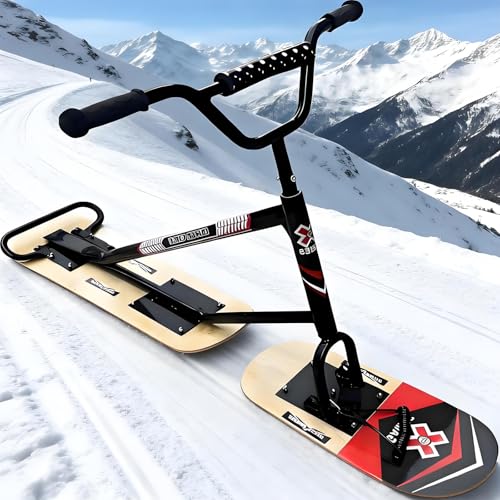 vnmudzeo Patinete De Nieve Todoterreno para Adultos, con DireccióN De 360° Y Capacidad De 150 Kg, para Pistas Preparadas De TravesíA Wood
