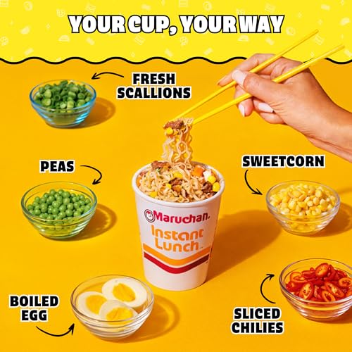 Image of Maruchan Instant Lunch Ramen Noodles, Beef Flavor - Japanese-Style Instant Noodle Soup, Easy Meal Ready in 3 Minutes - 2.25 Oz. (12 Pack)