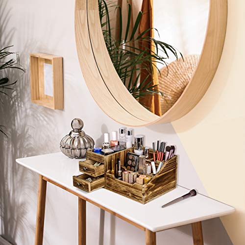 Sunix Rustic Wooden Desk Organizer Cosmetic Organizer Storage Makeup Organizer And Storage For Bathroom Drawer Beauty Organizer Cosmetic Storage Box For Home Or Office Buy Online In Pakistan At Desertcart