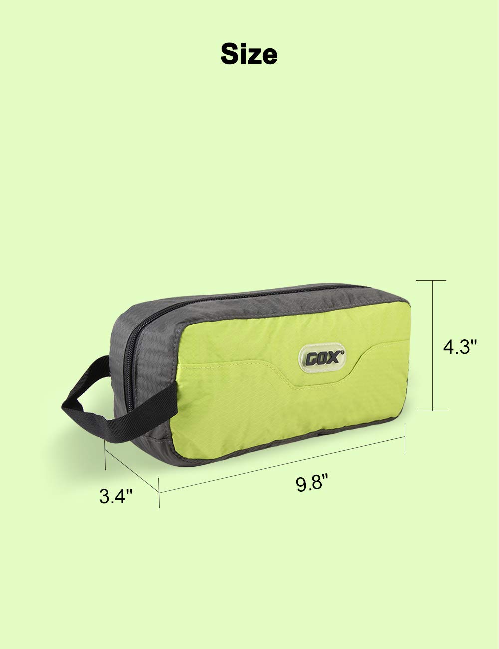 GOX Neceser de alta calidad, estuche Dopp para viajes, organizador de cosméticos multifunción (verde/gris), verde / gris, L