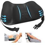 ComfyInLove Lumbar Support Pillow for Office Chair, Memory Foam Lower Back Support, Ergonomic Lumbar Pillow with Adjustable Strap, Breathable Cover (Black)