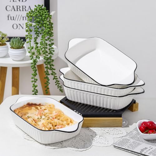 Plats de cuisson en céramique rectangulaires lot de 4 pour simplifier vos repas