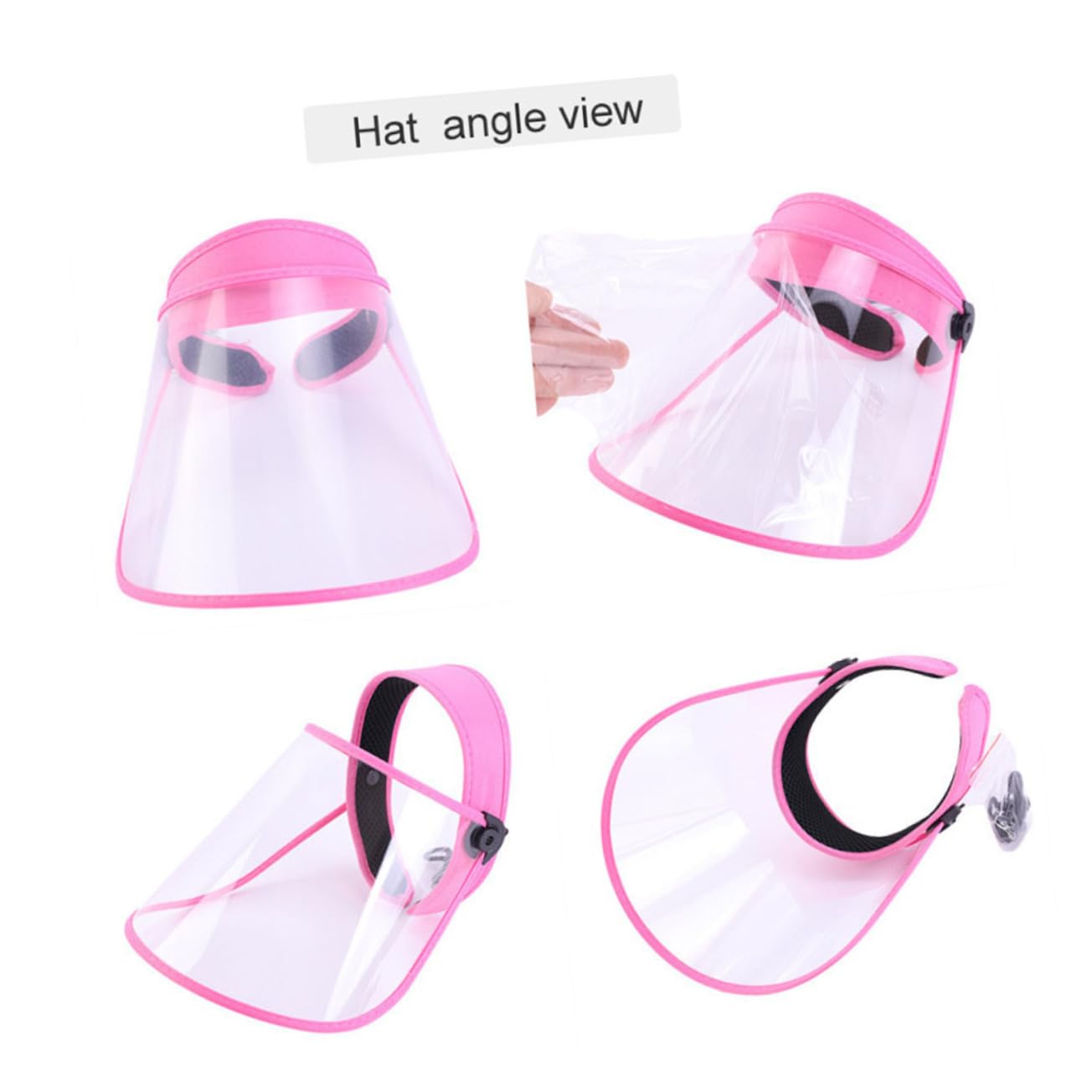 Angoily 2pcs Visor Hat Saliva Hat Top Hat Unisex Sun Caps Outdoor Hat Sun Visor Caps Clear Block Hat Spitting Hat Full Cap Pink High Transparency Protective Cap