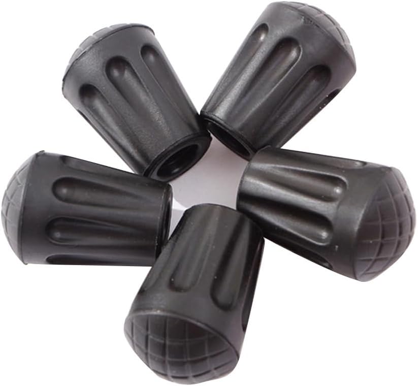 Hiking Pole Foot Covers 6-Pack Anti-Skid Rubber Tips Lightweight 1.29X0.78X0.78In Walking Stick Accessories for Crutches Trekking Safety Replacement